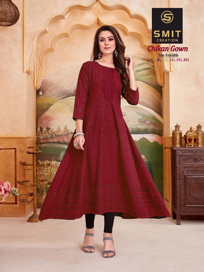 SMIT CHIKEN Fancy Festive Wear Long Anarkali Latest Kurtis Collection